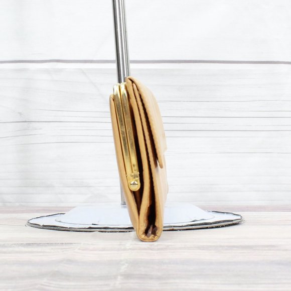 Vintage! Christian Dior Tan Leather Calfskin Kisslock Pouch Wallet - Picture 6 of 10